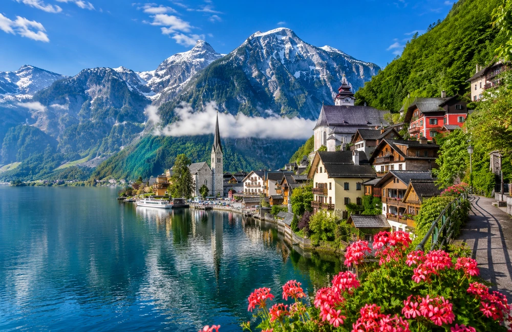 Scenic view of Switzerland with the Swiss Alps, traditional alpine landscape and dramatic mountain scenery.